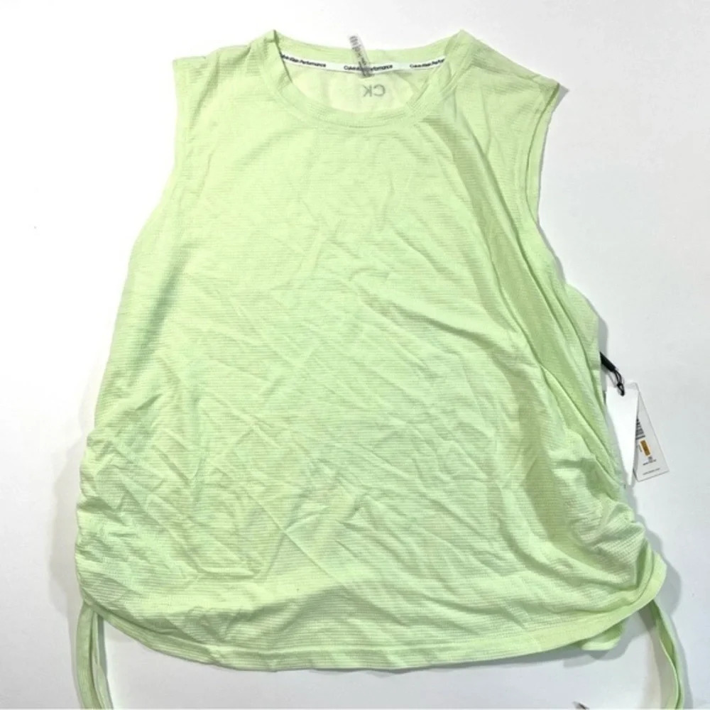 CK Calvin Klein Performance Ruched Tank Top Green Size 3X